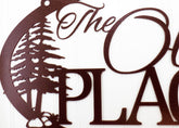 Custom Family Name Oval Metal Sign Copper, Trees, Custom Name Sign, Lake Sign, Cabin Signs, Cabin Decor, Gift, Laser Cut Metal Signs Custom Gift Ideas